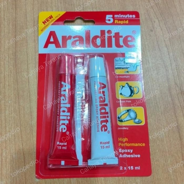 

Stok Baru Lem Araldite 15ml Lem Epoxy Besi ARALDITE Rapid 5 Menit Merah 2x15ml