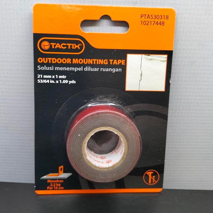 

Stok Baru Double Tape/Outdoor Mounting Tape Tactix 1mtr