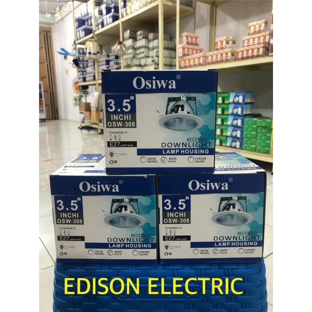 KAP LAMPU / FITTING PLAFON OSIWA DOWNLIGHT 3,5" / 4" / 5" PUTIH