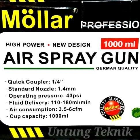 [Expert] MOLLAR 1.4mm HVLP Spray gun Kapasitas besar