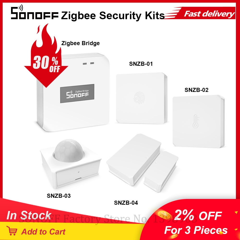 SONOFF Zigbee Bridge/SNZB-01 Nirkabel Switch/SNZB-02 Suhu Sensor