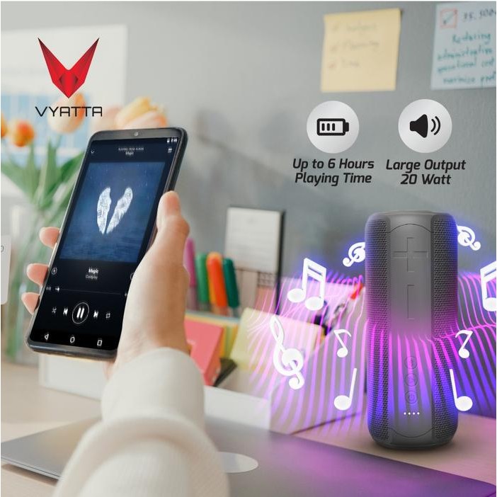 Vyatta Forte Hitz Tws Bluetooth Speaker Waterof Stereo Led Anti Air
