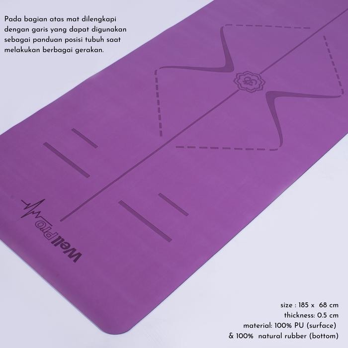 yoga mat pu rubber 5 mm. yoga mat anti slip. yoga mat premium