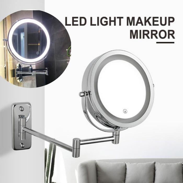 Cermin Rias Led Kaca Wastafel Kamar Mandi Gantung Dinding TouchScreen