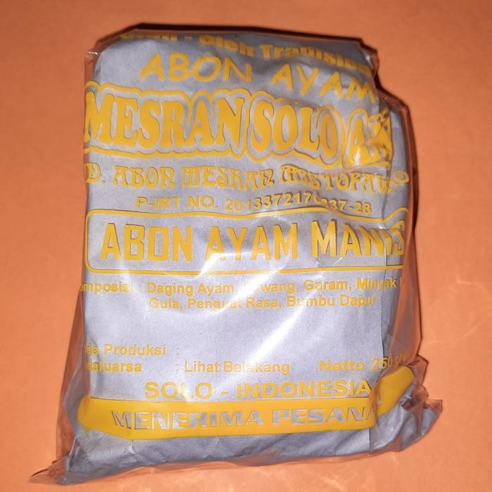 

BARANG TERLARIS ABON AYAM MESRAN SOLO - Manis