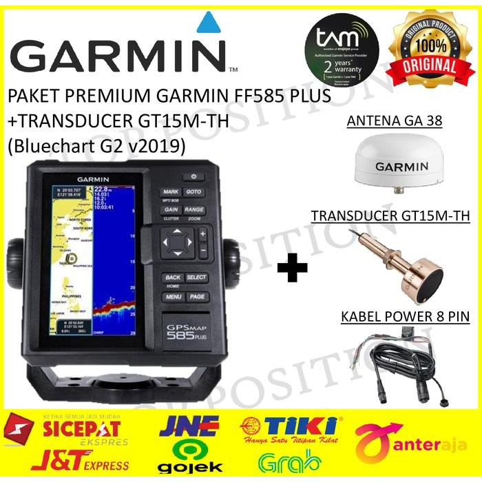 TERLARIS GARMIN GPSMAP 585 Plus GT15M-TH Peta Laut G3 Bluechart Garansi TAM 2 T
