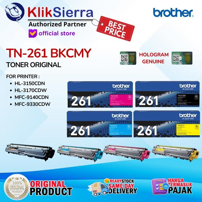 BROTHER TONER TN261 TN-261 BKCMY TN261BK TN-261BK TN261C TN-261C TN261M TN-261M TN261Y TN-261Y -