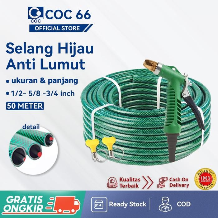 Selang Air Taman Benang Hijau Anti Lumut 50 Meter