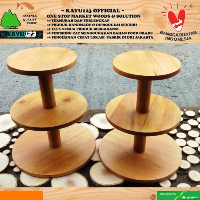 Tempat Kue Tatakan Kue Cake Stand Alas Roti Tempat Rias Kue 3 Tingkat #Gratisongkir