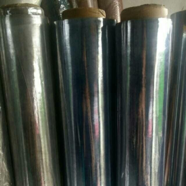 Plastik Wrapping Mika Bening lentur PVC tebal 0,7 mm lebar 120 meteran