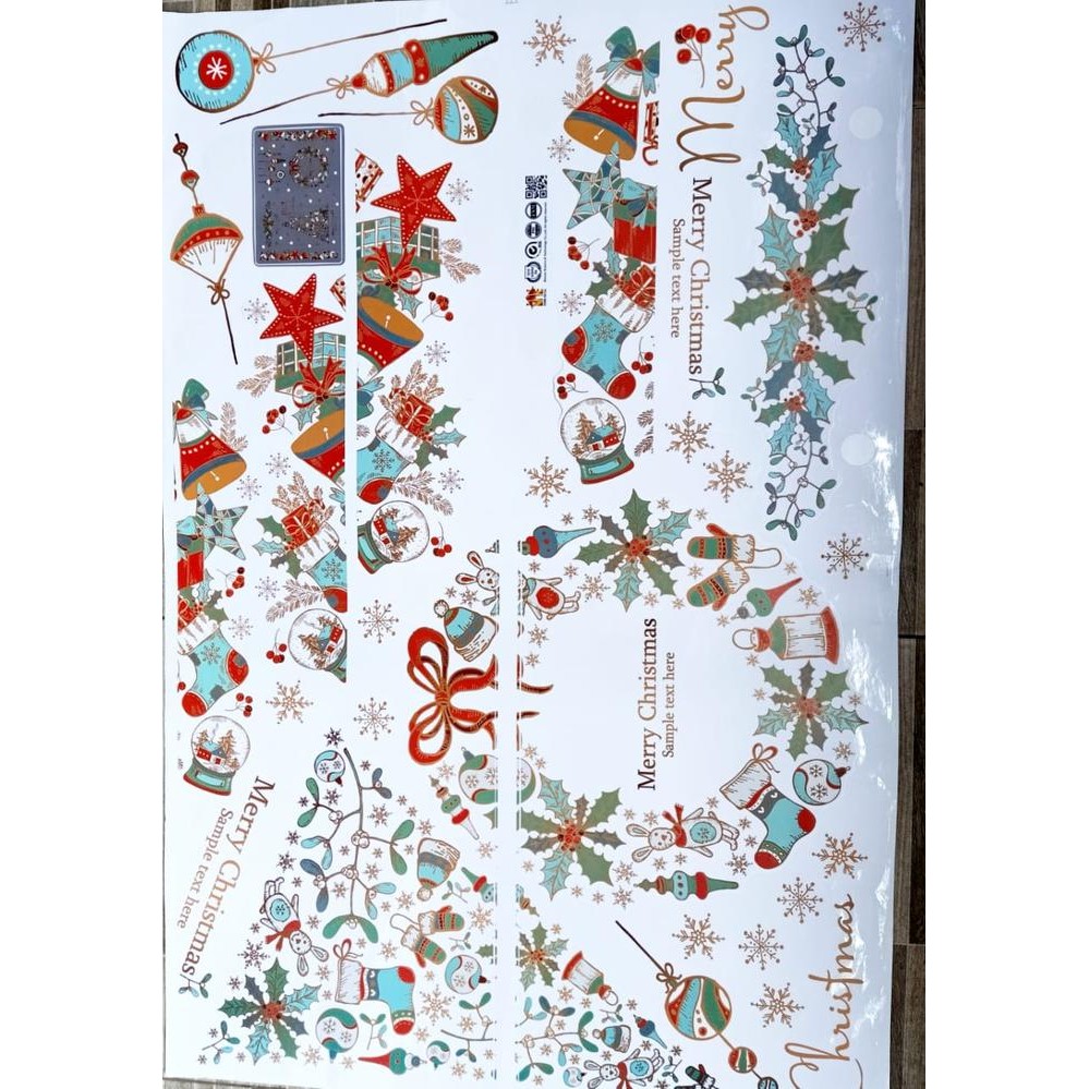 Stiker Film Motif Natal Santa Dekorasi Natal