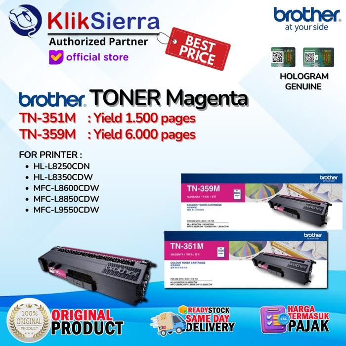 BROTHER TONER TN351 TN351M TN-351M TN351 Magenta - TN359 TN359M TN-359M TN-359 Merah - TONER