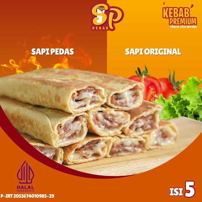 

# Spkebab Daging Sapi # - Kebab Sedang Isi 5 Authentic Turki Cemilan Frozen , Kebab Premium , Kebab