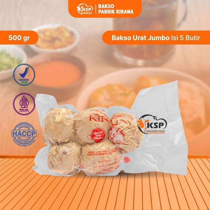 

Bakso Urat Ukuran Jumbo Isi 5 Butir Berat 500 Gram Food Frozen Sapi New