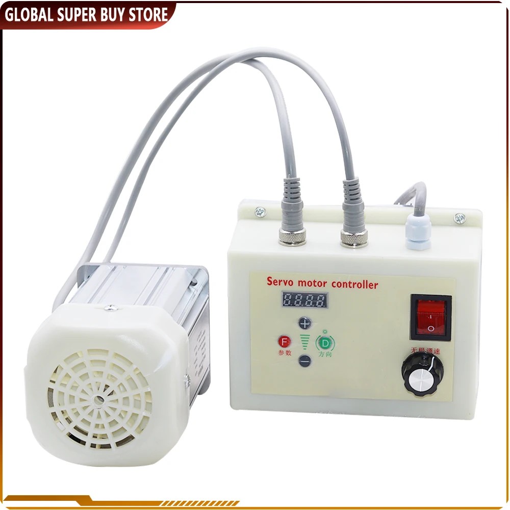 1000W Servo Motor Kit Brushless Servo Motor Driver Brake Controller Kit 220V/110V Knob Speed