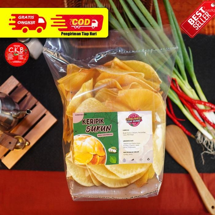 

500GR KERIPIK SUKUN RENYAH DAN GURIH, KRIPIK Food Snack Makanan