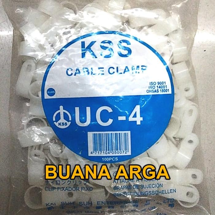 

Klem Kable KSS Cable Clamp UC-4 Original Putih 100pcs
