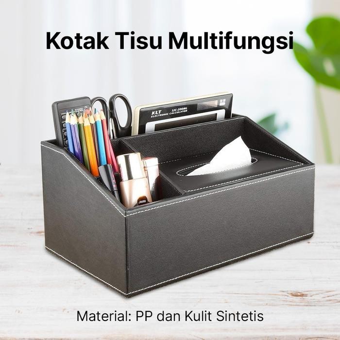 

Kotak tissue kulit multifungsi tempat pensil pulpen ATK dokumen kantor box organizer