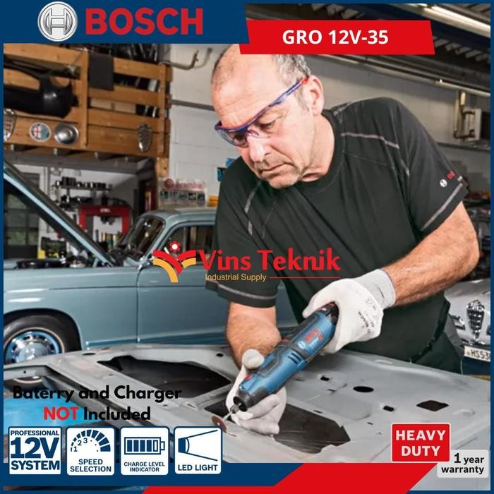 Bosch GRO 12V-35 Cordless Mesin Gerinda Tuner Rotary Tool Mini Die Grinder GRO12V-35