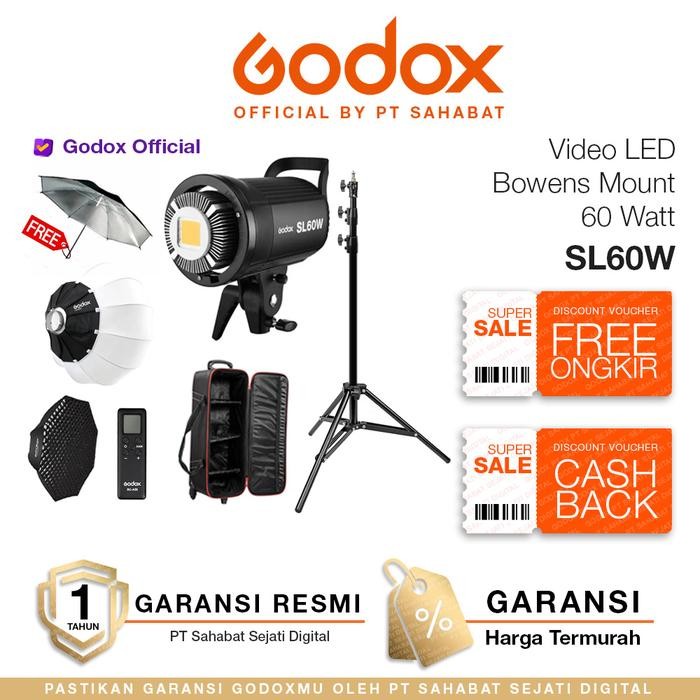 Diskon Godox Sl60W Video Led Bowens Mount / Godox Sl 60W / Godox Sl60 W Cod