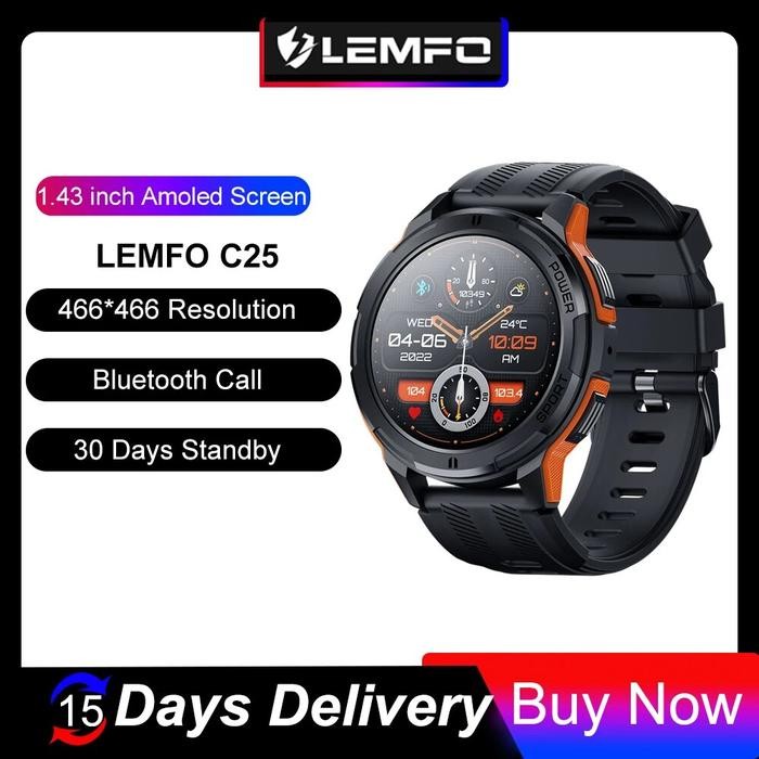 LEMFO C25 Smart Watch Men Smartwatch 2023 1ATM Waterproof Bluetooth