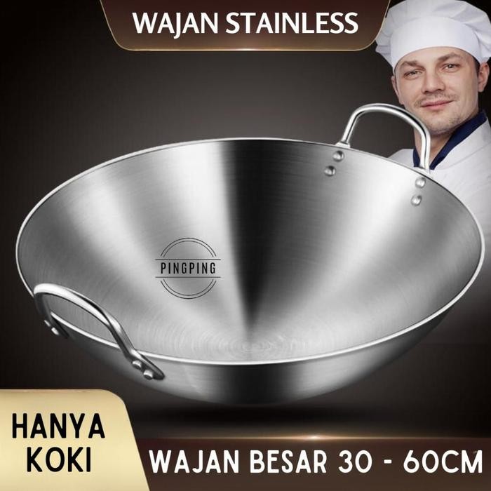 PREMIUM Wajan Penggorengan Tebal Full Stainless Steel SUS 304/wajan