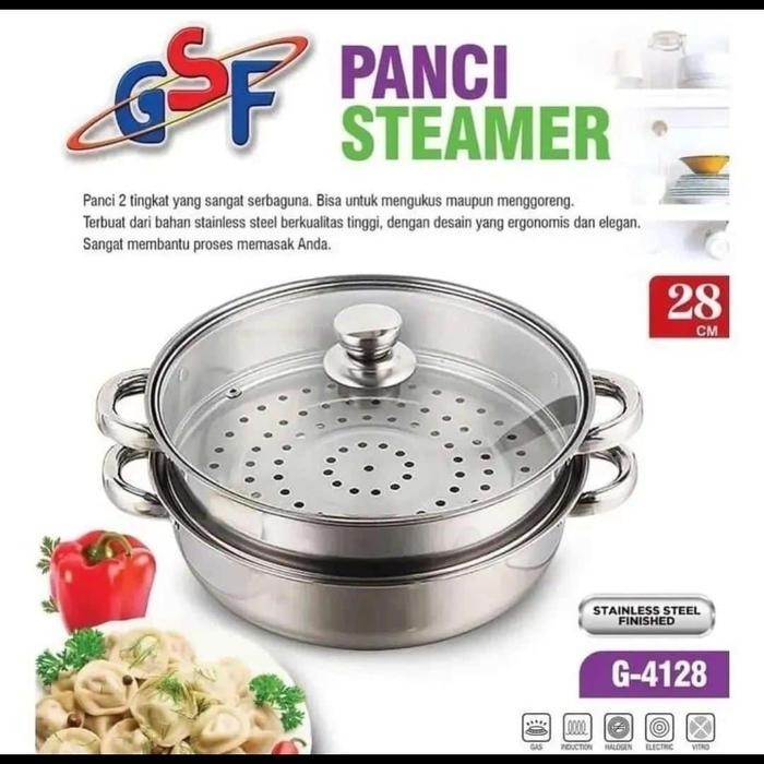 PREMIUM PANCI KUKUS MINI STEAMER STAINLESS KUKUSAN SERBAGUNA KECIL 2 SUSUN