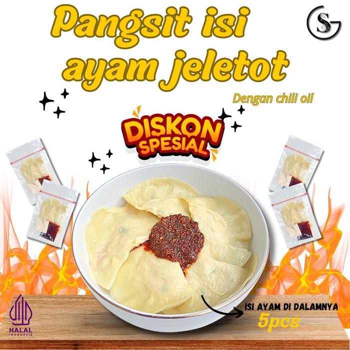 

New 1 Bungkus Pangsit Ayam Dengan Chili Oil GudangSnack Tgr Food Frozen Makanan