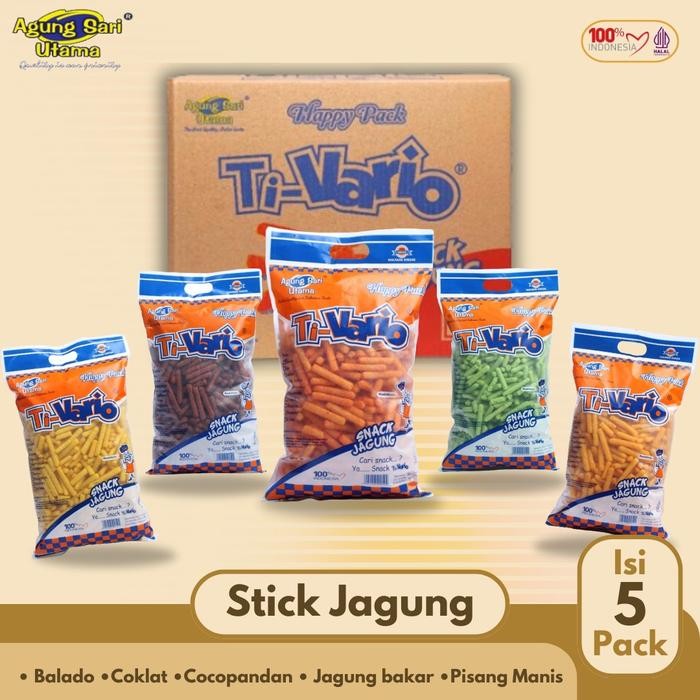 

New TI-VARIO STIK JAGUNG 1 DUS ISI 5 - Jagung Premium - Jajanan Viral - Cemilan - Jagung - Cemilan