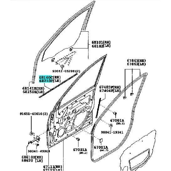 Weatherstrip Pelipit Pintu Karet Kaca Luar Avanza Lama 1 Set Original