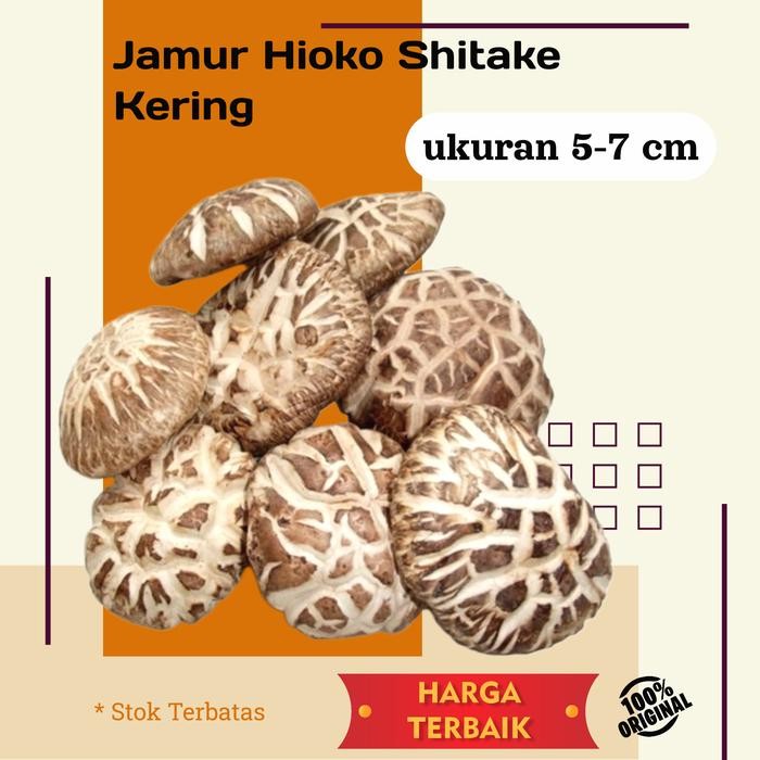 

PREMIUM Jamur Hioko Shitake Kering Kualitas super Size Besar 5-7 Cm