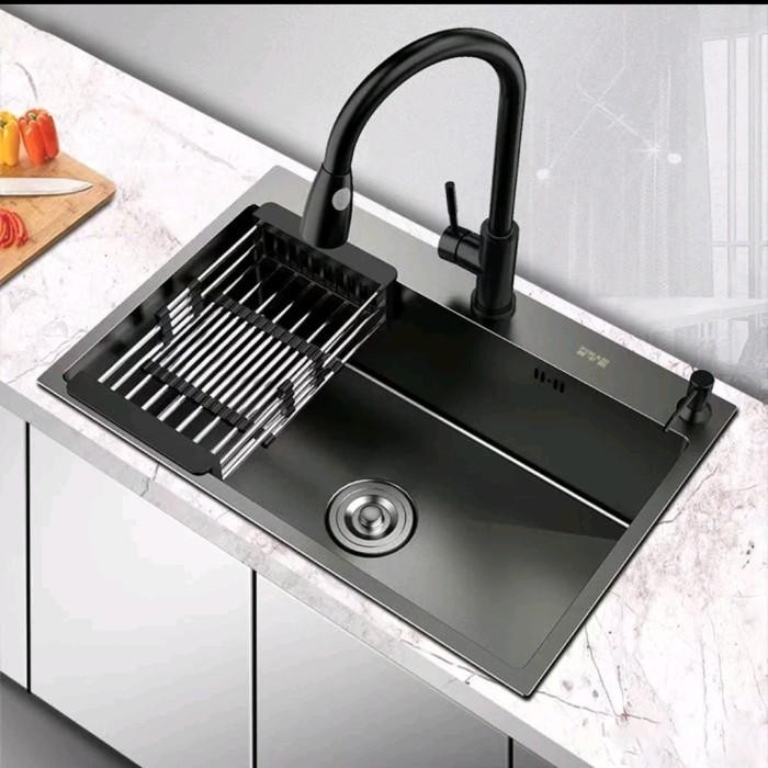 PREMIUM BAK CUCI PIRING STAINLESS HITAM /BLACK ZINK/ KITCHEN ZINK HITAM 6045