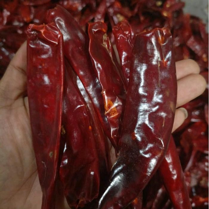 

PREMIUM KEMASAN ( 1KG ) CABE MERAH BESAR KERING TIDAK PEDAS COCOK UNTUK BUMBU MERAH Cabai