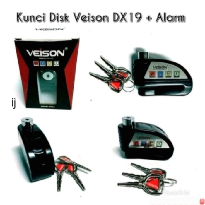 PREMIUM Kunci Disk Gembok Cakram VEISON DX19 ALARM VEISON DX-19