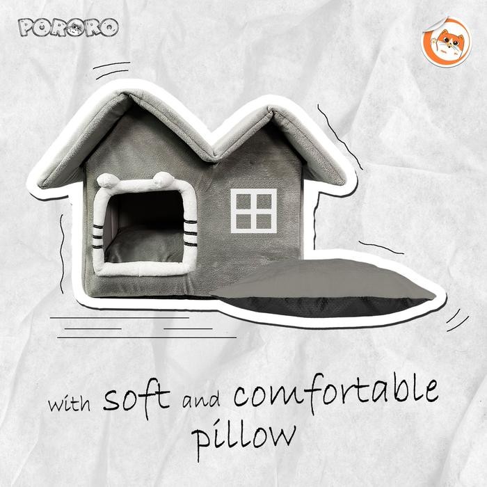 PREMIUM PORORO Rumah Kucing Anjing - Kandang Kucing - Tempat tidur Kucing