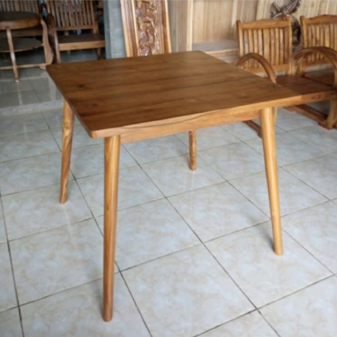 PREMIUM meja makan minimalis kayu jati/meja cafe/meja makan ukuran 80x80 cm