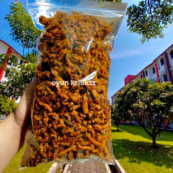 

PREMIUM Keripik USUS AYAM Pedas Daun Jeruk 500gr Kering Makanan Food Snack Cemilan Kerupuk