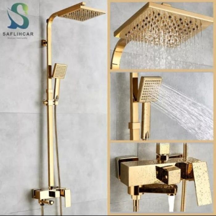 PREMIUM Shower tiang gold /Shower kamar mandi emas