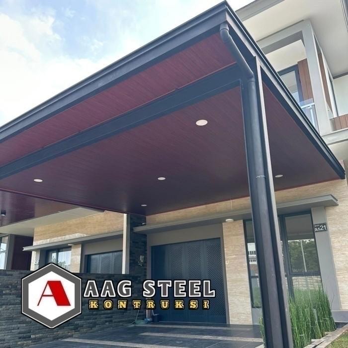 PREMIUM Kanopi plapon pvc lis bending 30cm modern Tiang WF 150 lis frofil dan talang Plafon Besi