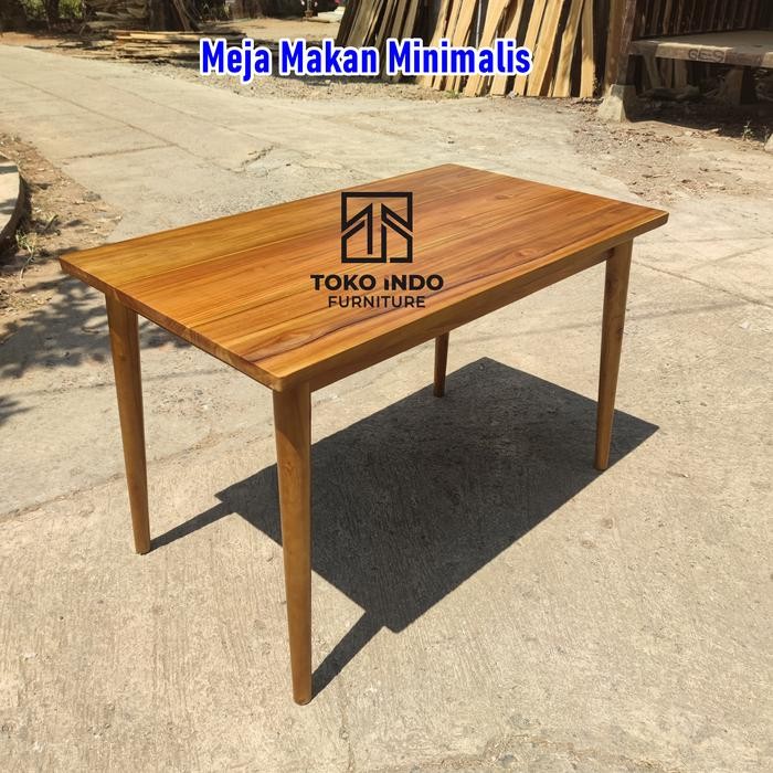 PREMIUM Meja Makan Jati, Meja Cafe Jati 120 x 70 cm Minimalis Solid Murah