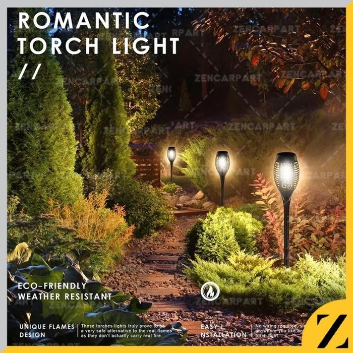 Lampu Taman Solar Api Lampu Taman Obor Flame Tenaga Surya - Obor 51Led