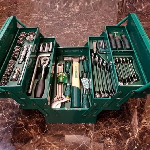 Sata 95104A-70 6Pt Cantilever Mechanic Tool Box Set 70Pcs Tool Kit Set