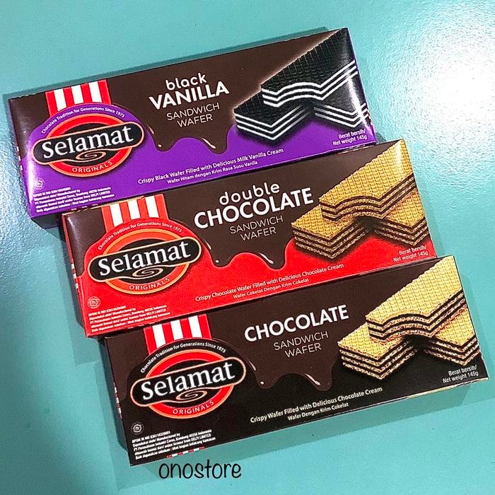 

Selamat Wafer Chocolate Double Chocolate Black Vanilla 198 Gr 145 gr Promo