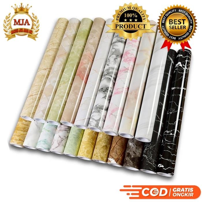 Dinding Dapur Wallpaper Berperekat Otomatis Marmer Vinil Dekor