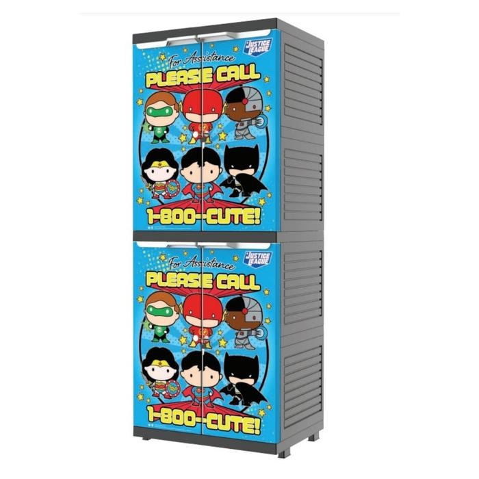 Lemari Pakaian Plastik Susun 4 Gambar Karakter [Naibox]