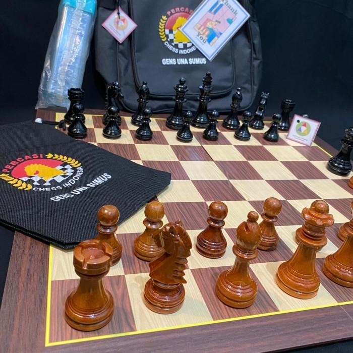 New Series Catur Set Buah Kayu Mahogany Standar Percasi Papan Lipat 4 Atau 8 Bisa Notasi