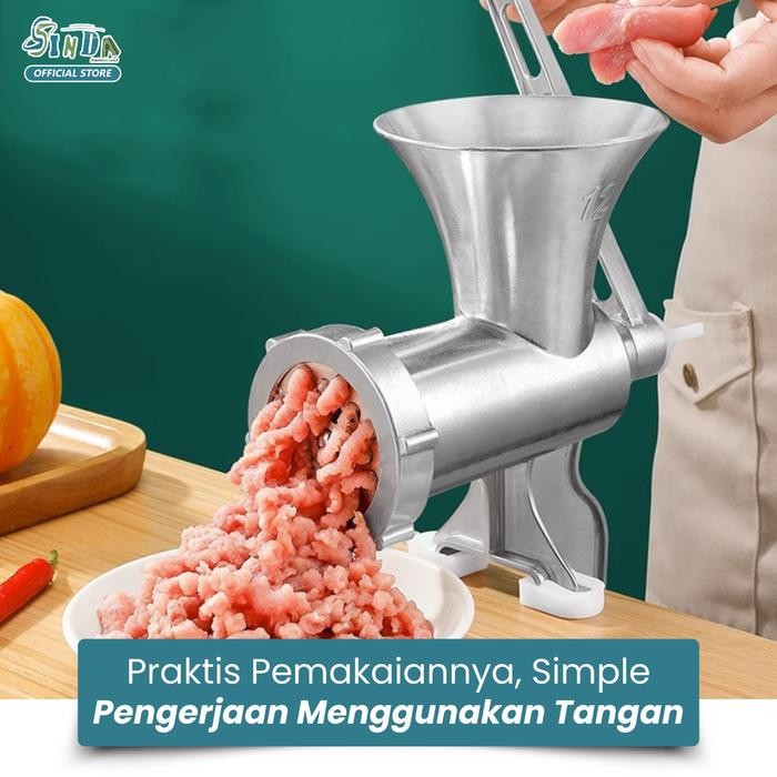 SINDA Kitchen Ware - Gilingan / Penggiling Daging Alumunium Meat Mincer Manual Kitchenware