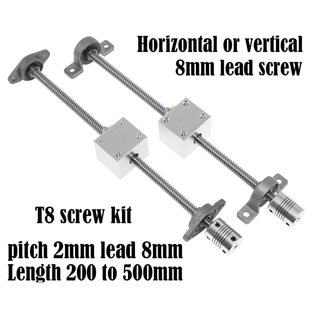 CNC Router Kit T8 Sekrup Set Horisontal Vertikal Sekrup Pitch 2Mm