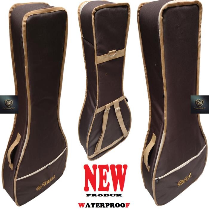Tas Gitar Akustik Yamaha Jumbo Warna Coklat Anti Air Busa Tebal All Size