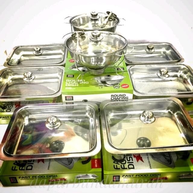 prasmanan set stainless tutup kaca 2/6
